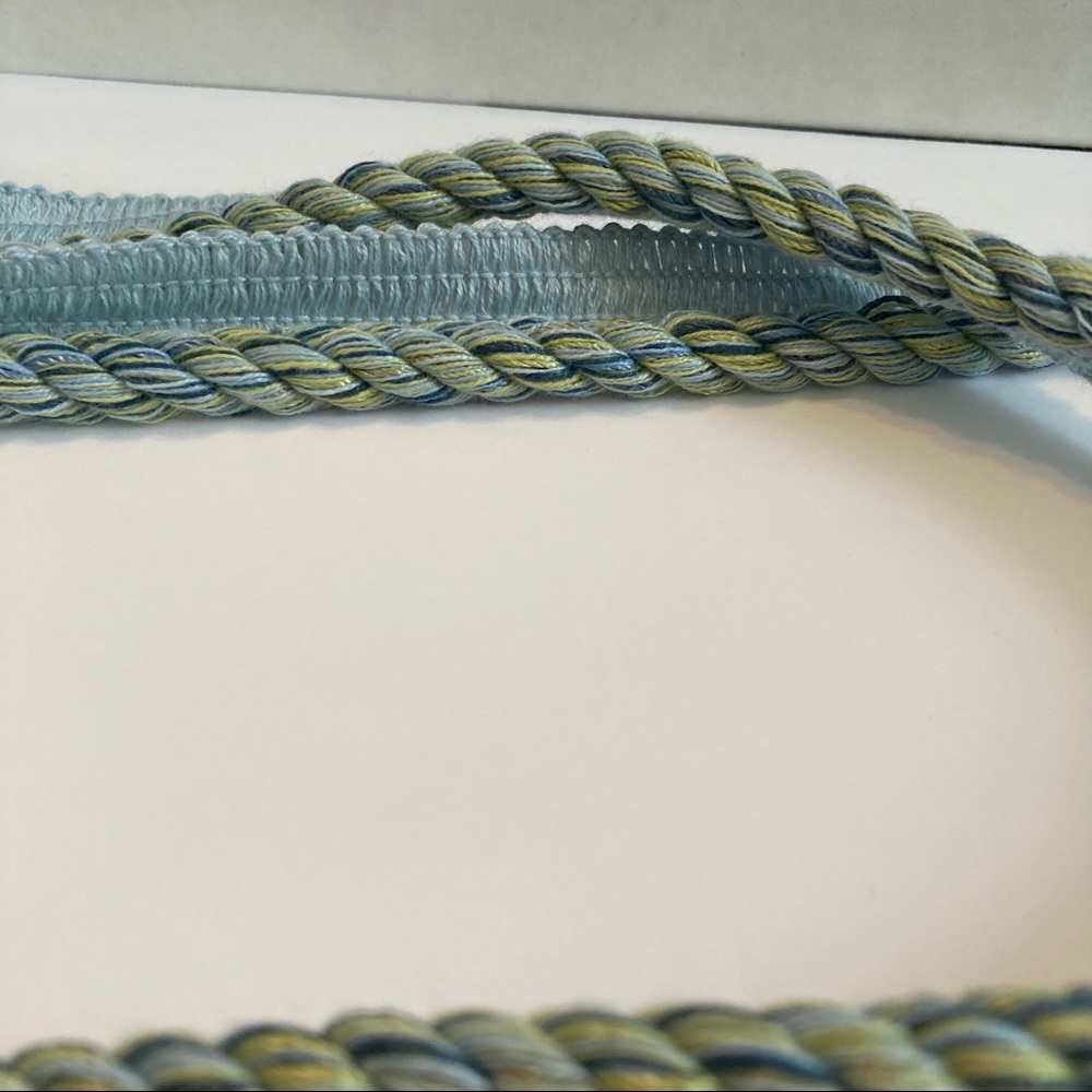 Blue Green Lip Cord Trim 3/8" x 5yds Sewing Ribbon Apparel Crafts Waverly
